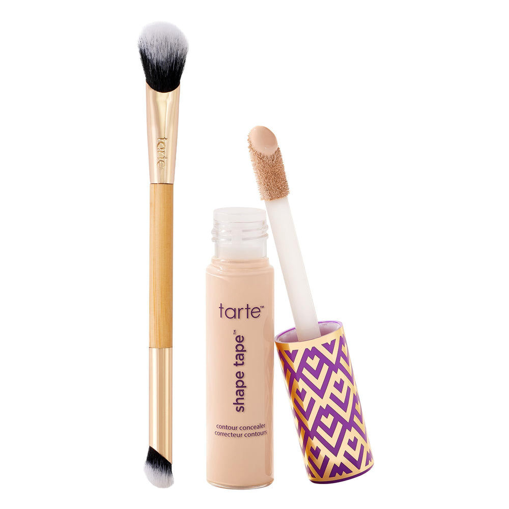 tarte Shape Tape concealer dual-ended brush closeup for precise application