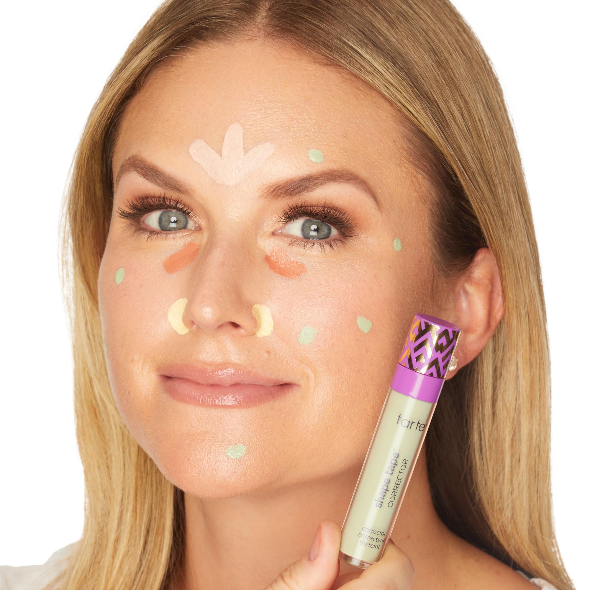 tarte Shape Tape Peach skin-smoothing appearance after blending