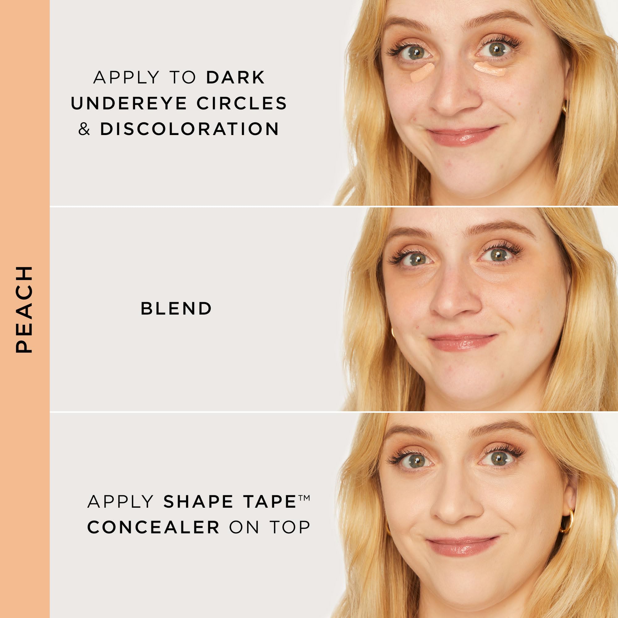 tarte Shape Tape Peach texture swirl demonstrating blendable formula for even tone