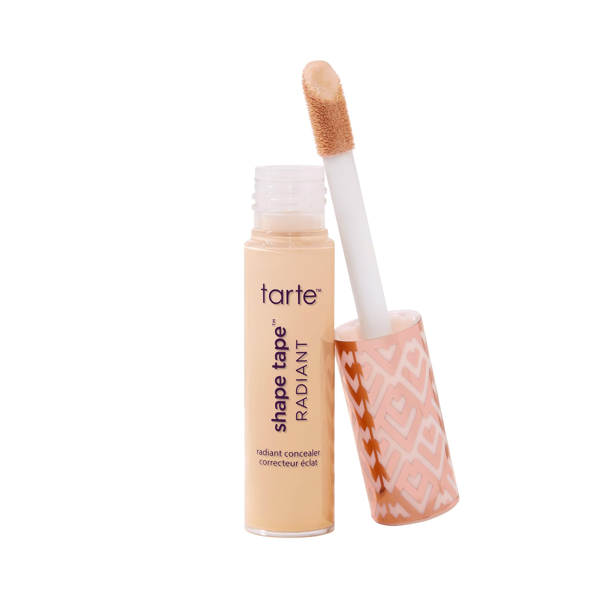 Tarte Shape Tape radiant concealer tube shows creamy texture for bright under-eyes.