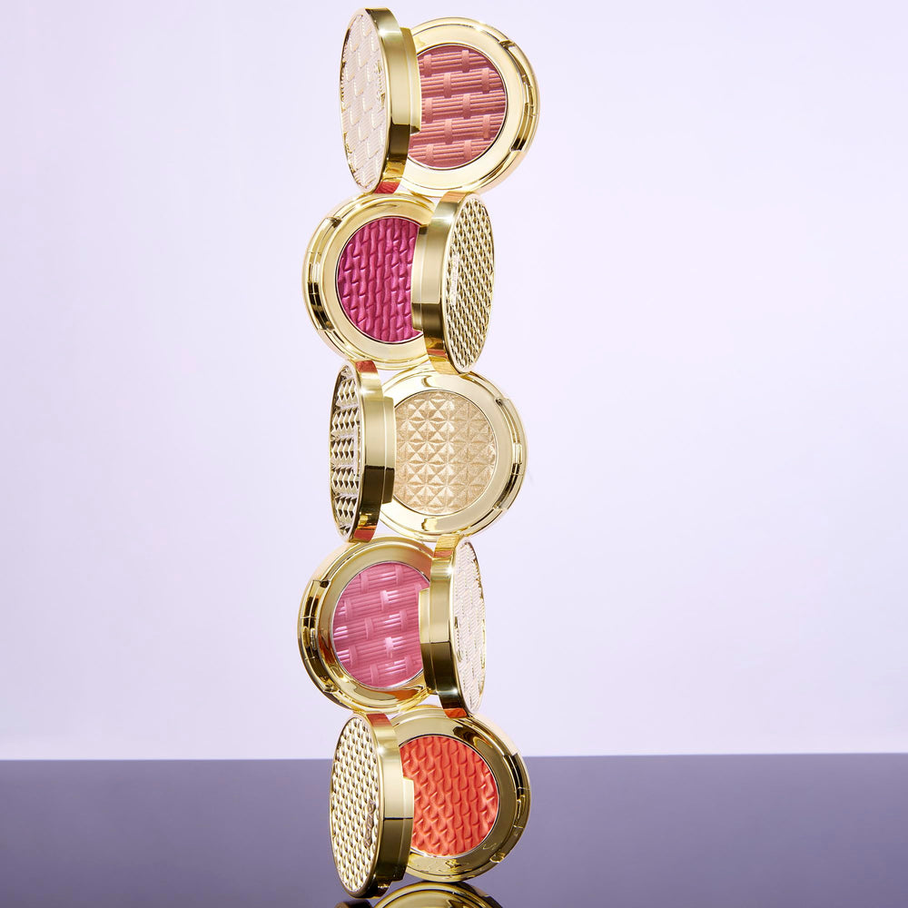 tarte Stay Golden blush compact in cherry shade provides dimensional color for evening looks