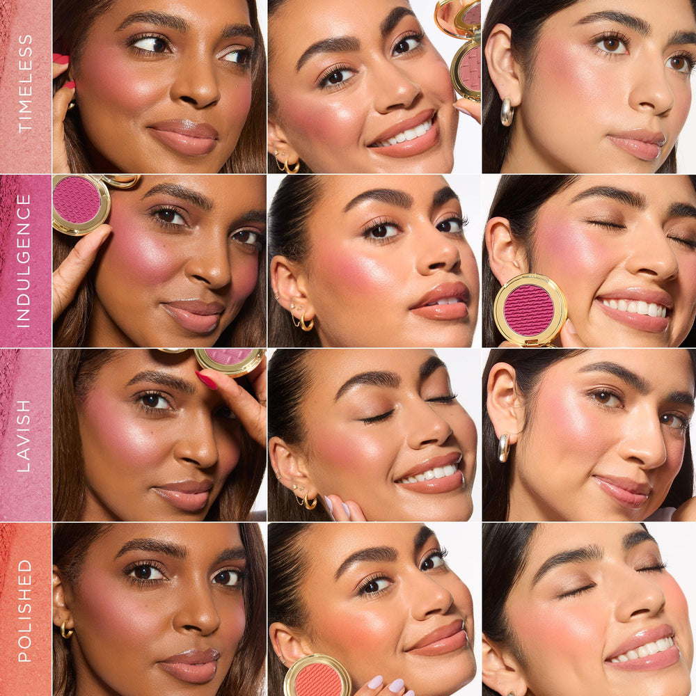 tarte Stay Golden blush compact in coral shade creates a fresh, sunlit flush