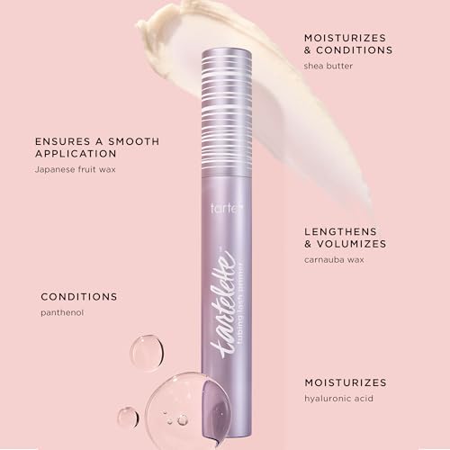 tarte tartelette tubing lash primer packaging detail shows sleek design.