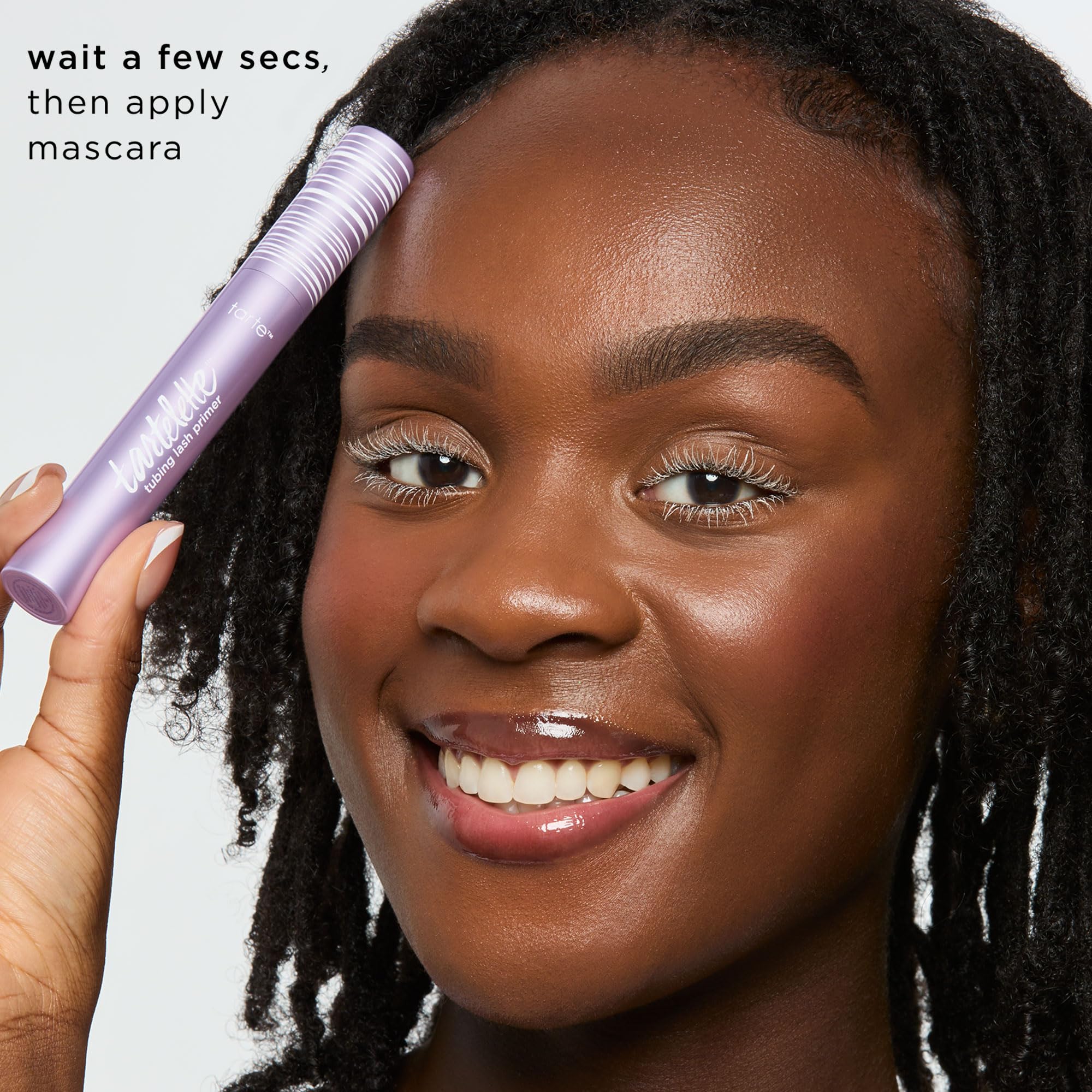 tarte tartelette tubing lash primer panthenol nourishes lashes with moisture.