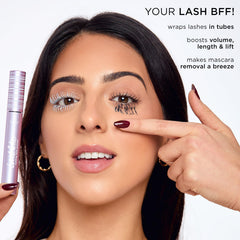 tarte tartelette tubing lash primer tube wrap highlights tubing around lashes for easy mascara application.