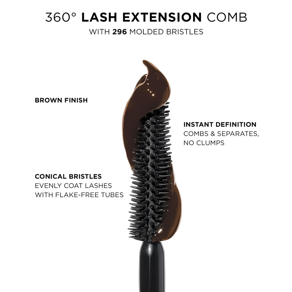 tarte tartelette tubing mascara brown shade swatch on lashes for warmth