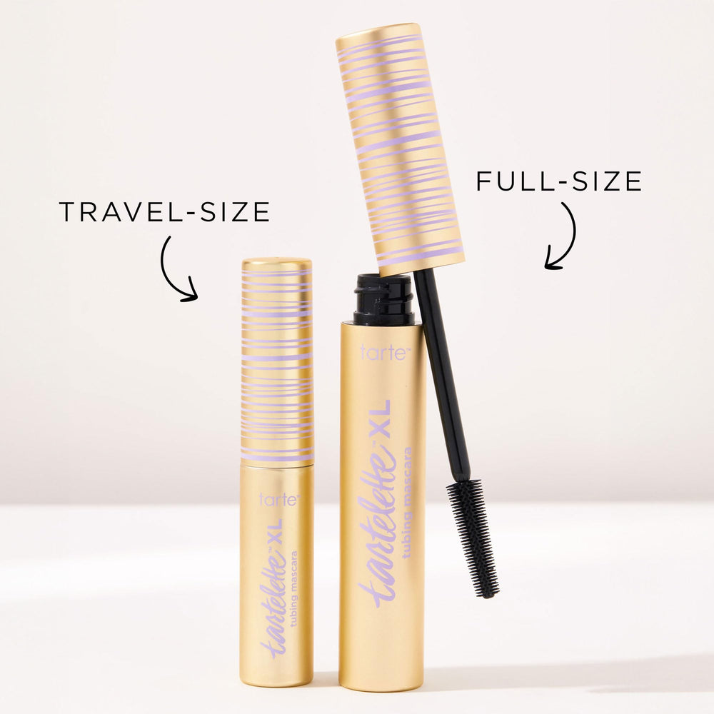 tarte tartelette-xl tubing mascara application close-up creamy formula for buildable coverage.