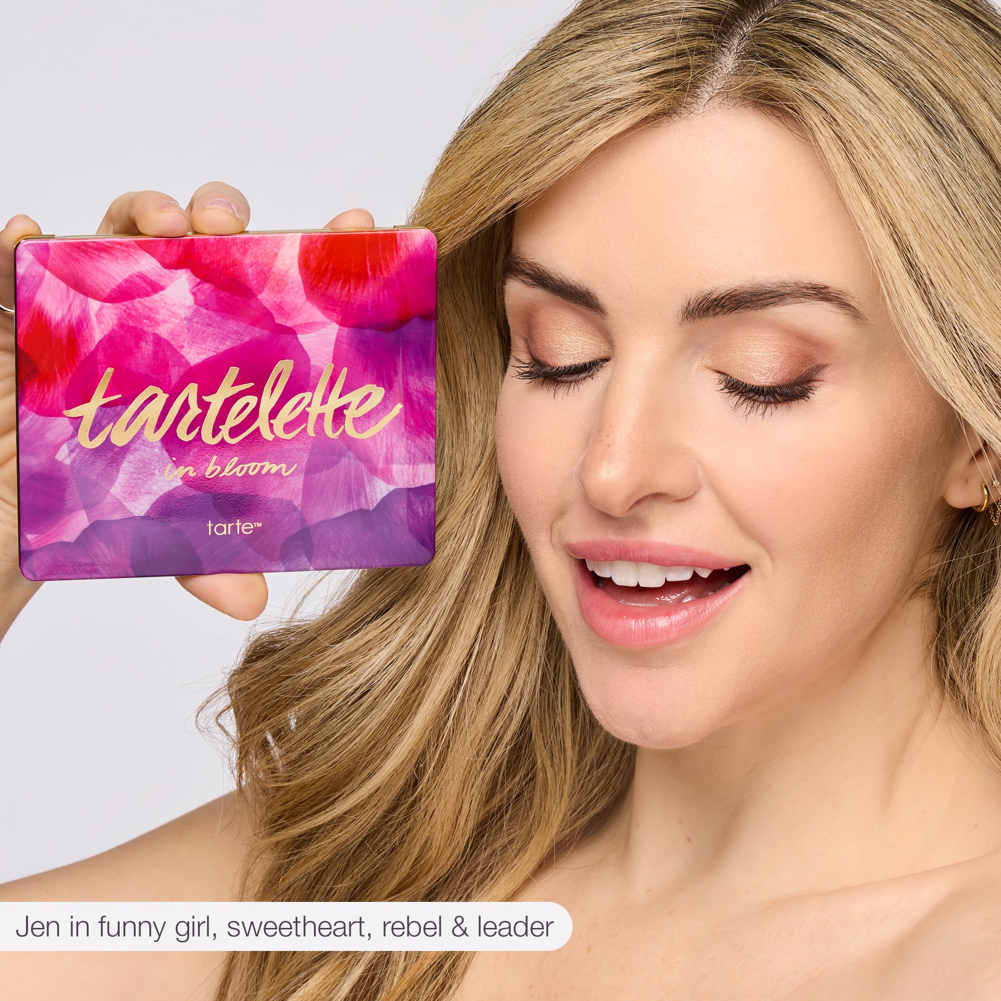 tarte tartelette in bloom palette application demo shows buildable color payoff