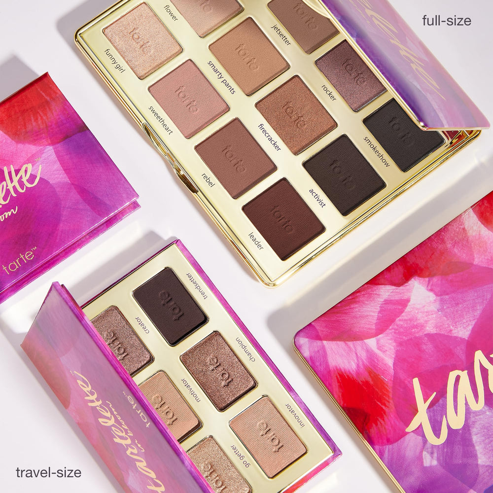 tarte tartelette in bloom palette vegan and cruelty-free claim highlighted on packaging