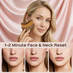 TARVOX curved contour brush follows facial angles for precise massage.