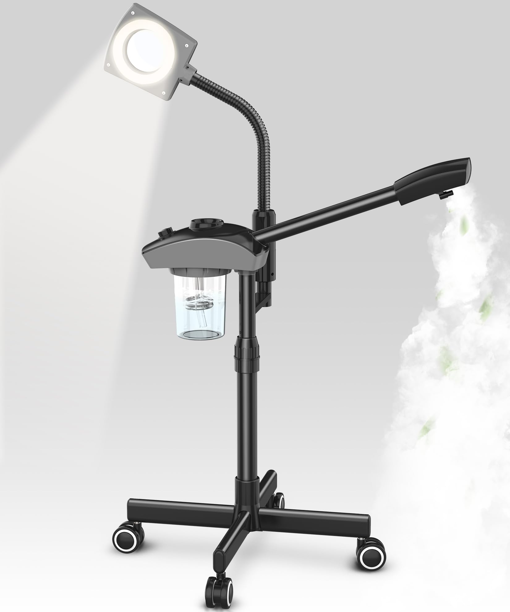 Tasalon Professional Ionic Facial Steamer front view for spa-grade pore prep and aroma use.
