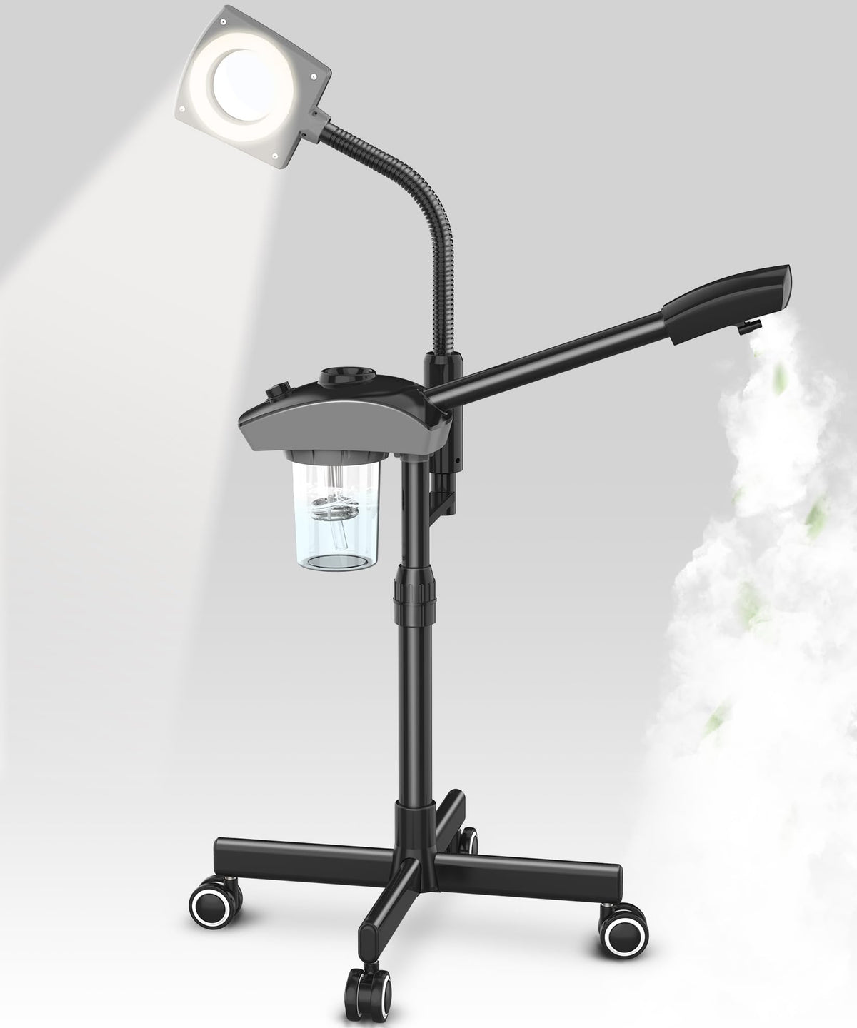 Tasalon Professional Ionic Facial Steamer front view for spa-grade pore prep and aroma use.