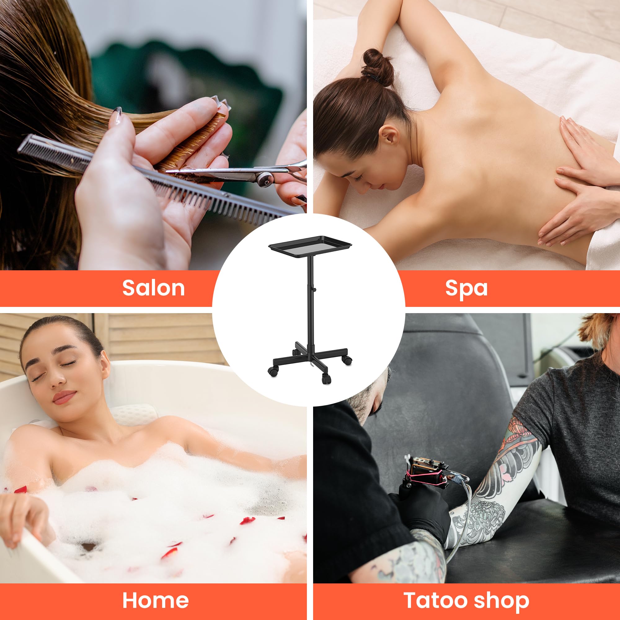 TASALON rolling salon cart multi-service station for cutting and coloring