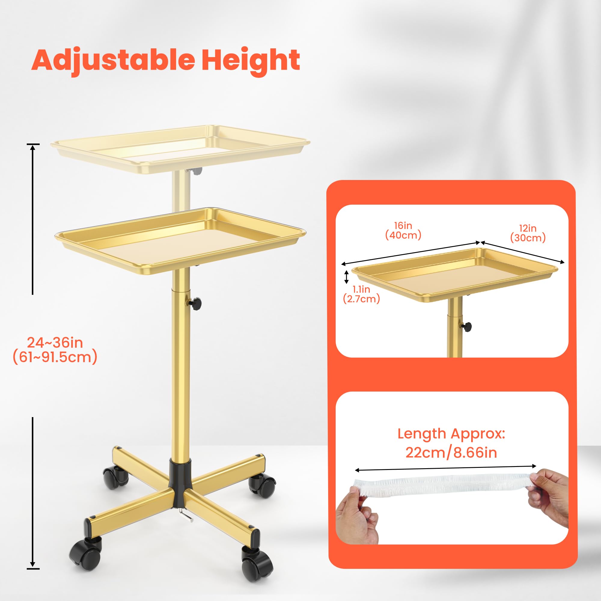 TASALON cart with smooth wheels enables easy movement around the studio.