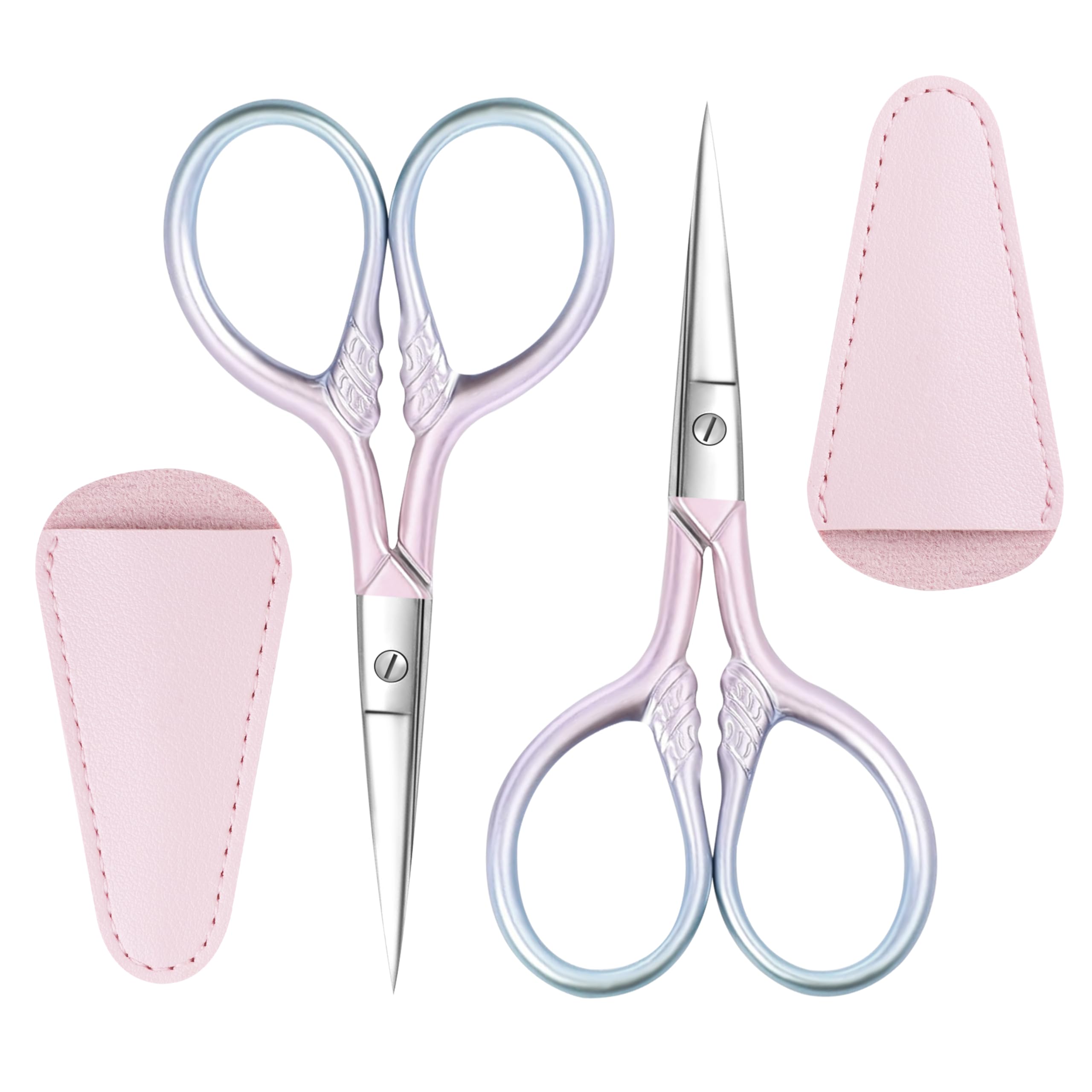 TaShow eyebrow scissors pink handle for precise brow shaping.