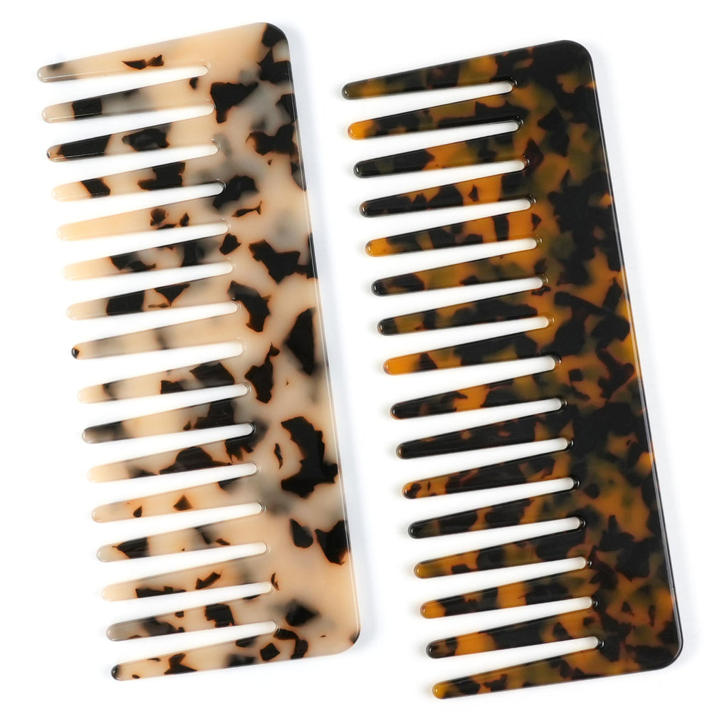TaShow hair detangling comb pack tortoise shell with wide teeth for smooth styling