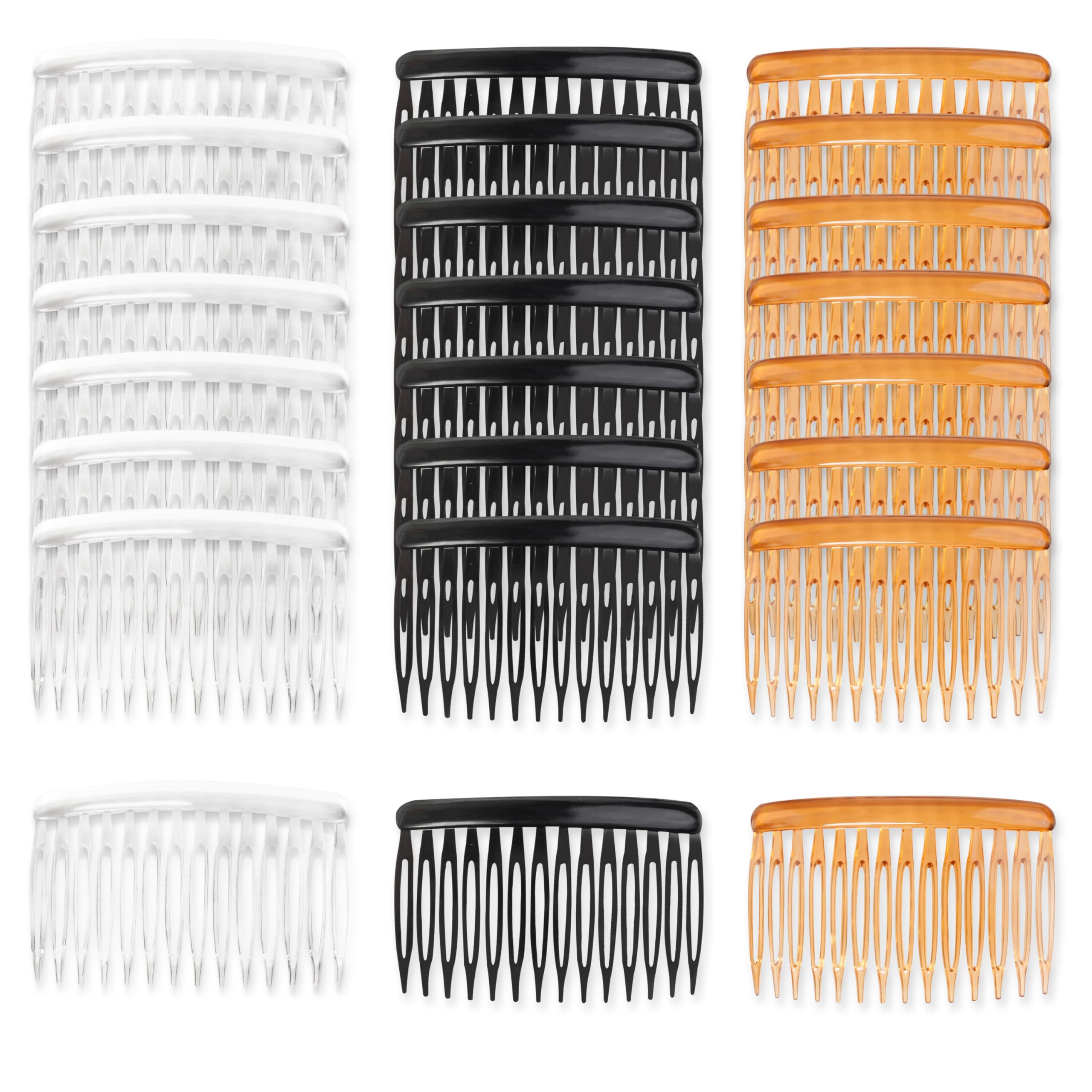 TaShow black 24pc hair side combs for everyday use and secure styling.