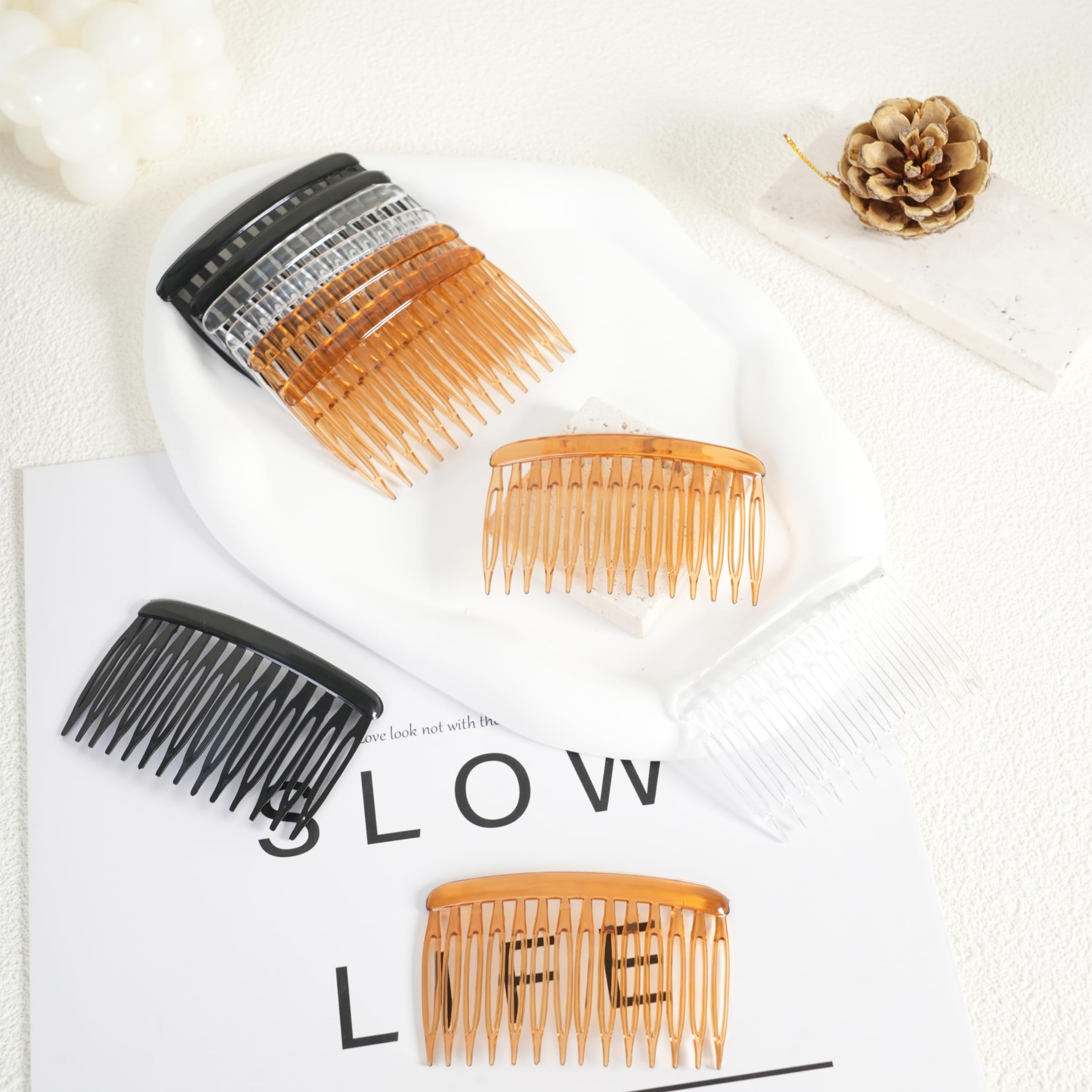 TaShow combs help create French twists with gentle support.