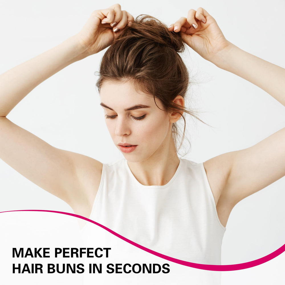 TaShow spiral hair pin in hair demonstrating easy twist to secure