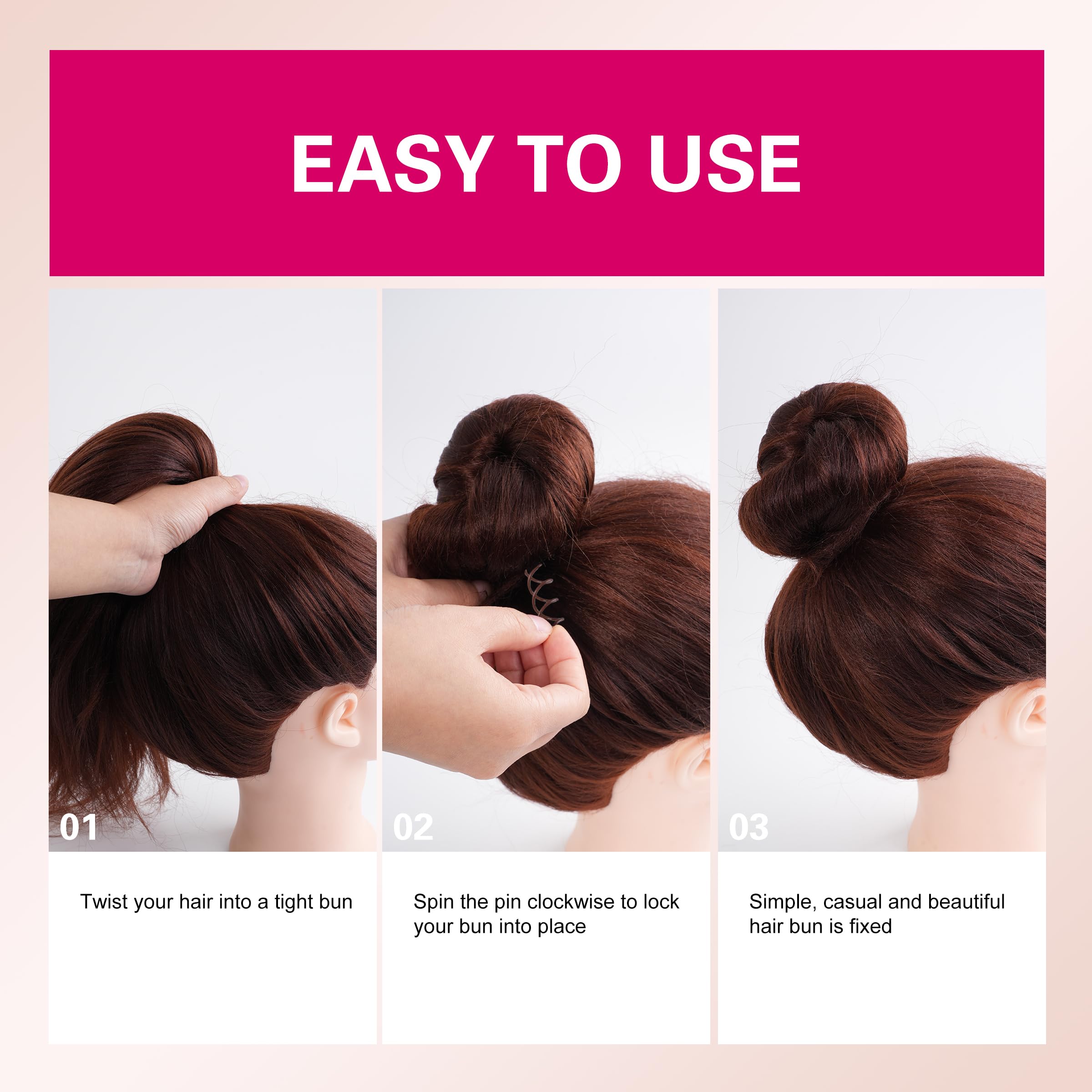 TaShow spiral pin rounded tips close-up shows scalp-friendly design