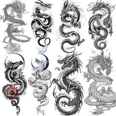 TASROI dragón realista 3D tatuaje temporal para el brazo, aspecto verosímil