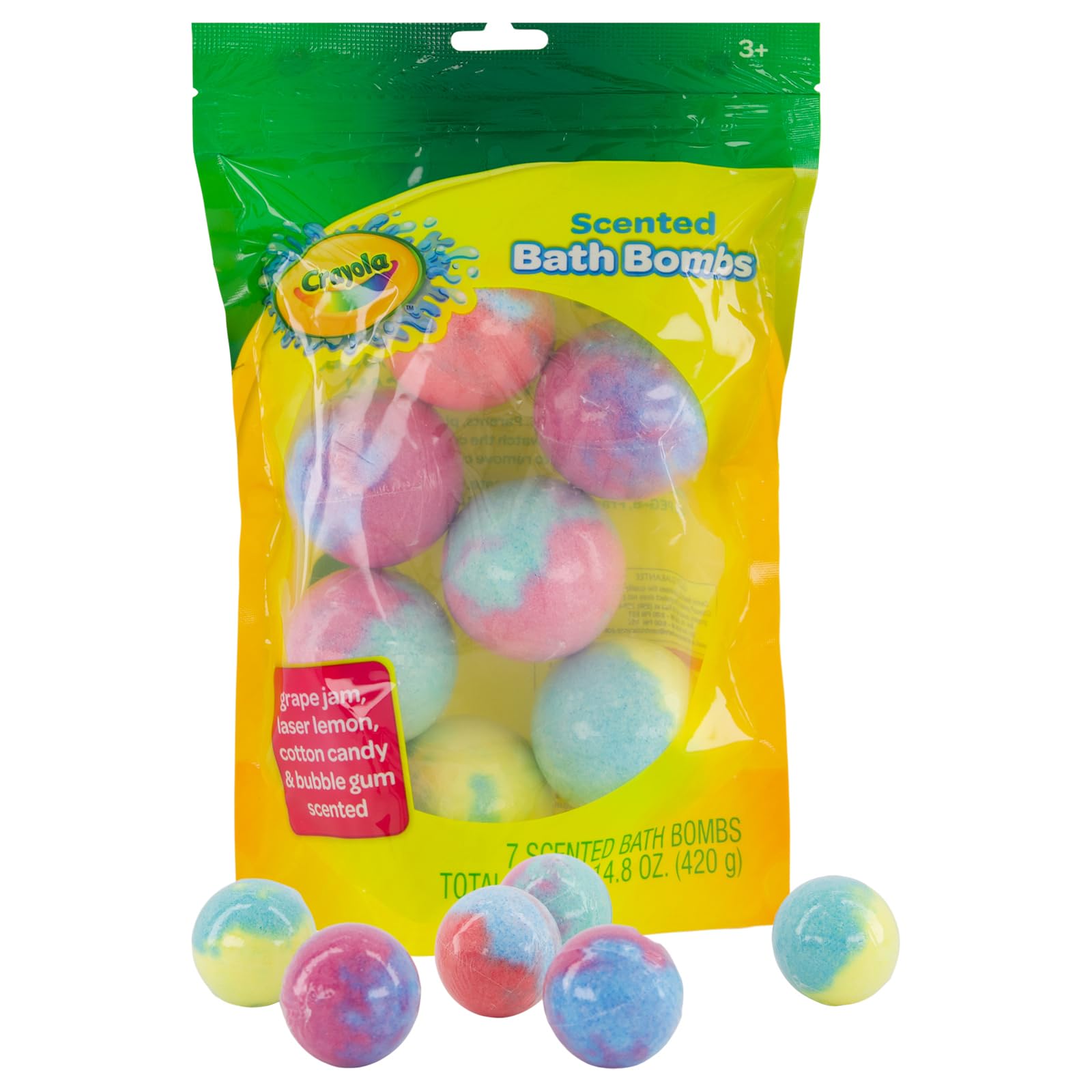 Taste Beauty Crayola bombas de baño coloreadas en paquete, ideal para regalo.