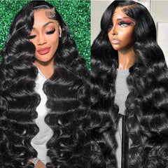 Tasumla 30 inch body wave lace front wig for natural movement.