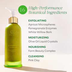 Close-up of Regenerating Cleanser texture showing fine exfoliating particles.