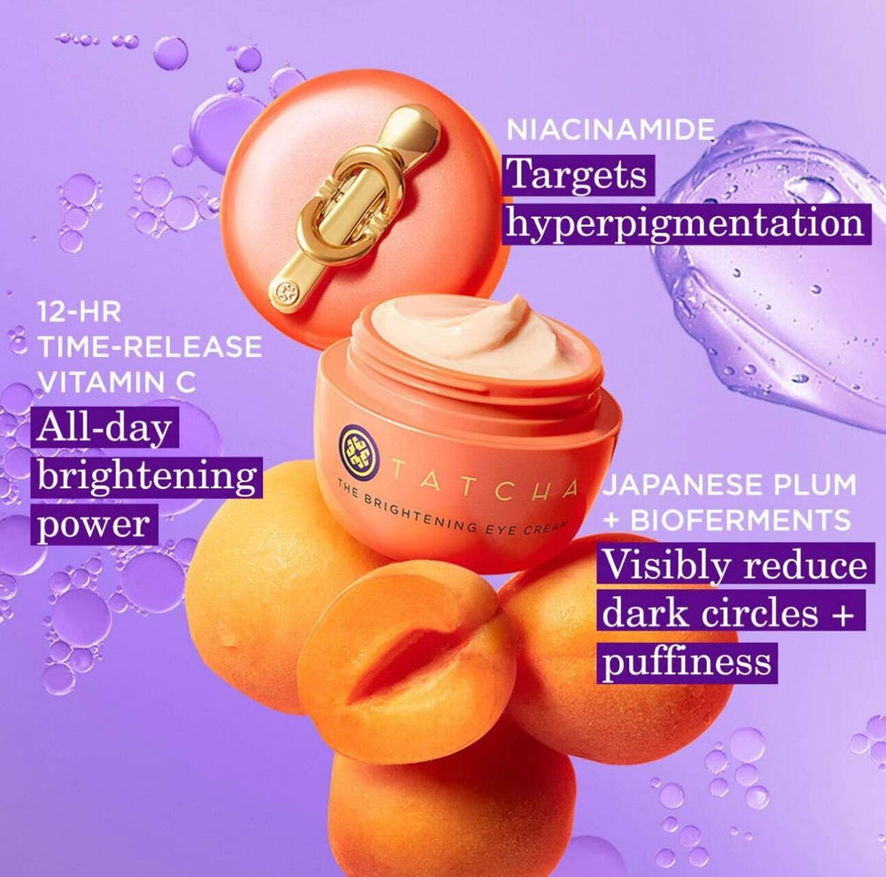 Dispense shot demonstrating controlled amount of TATCHA Eye Cream.