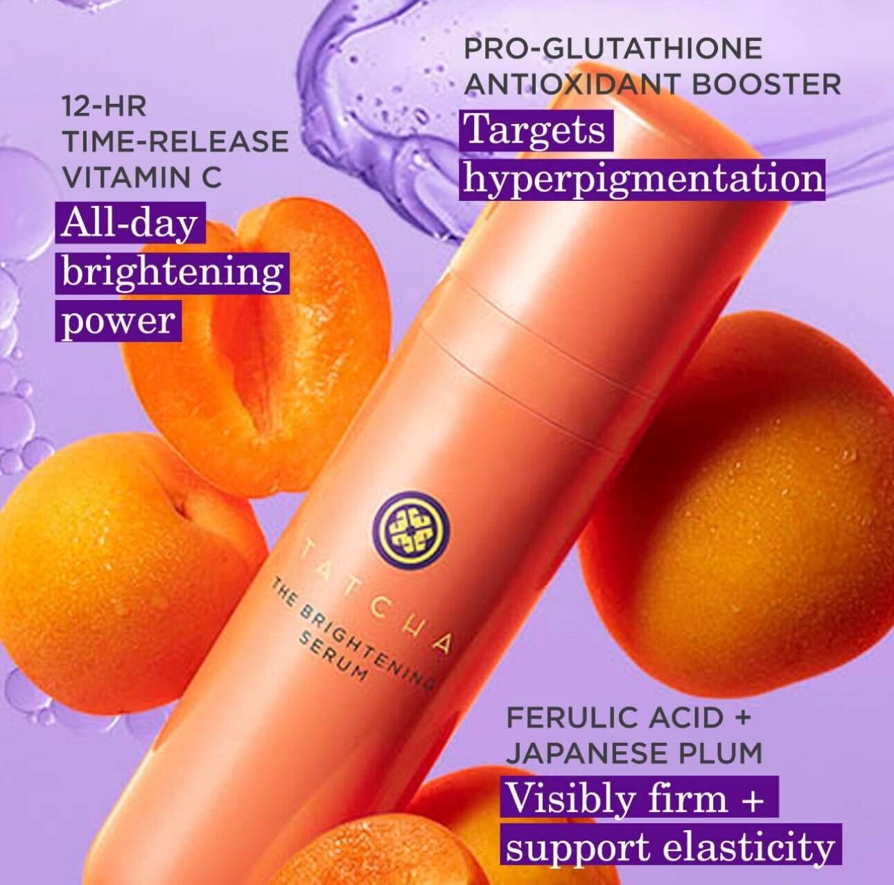 TATCHA Brightening Serum applied on hand indicating lightweight absorption