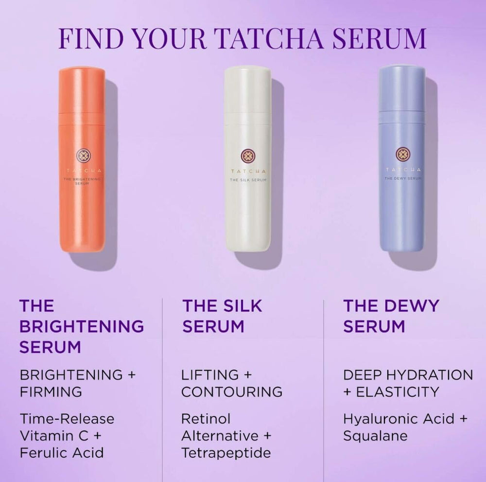 TATCHA Brightening Serum on shelf ready for routine use