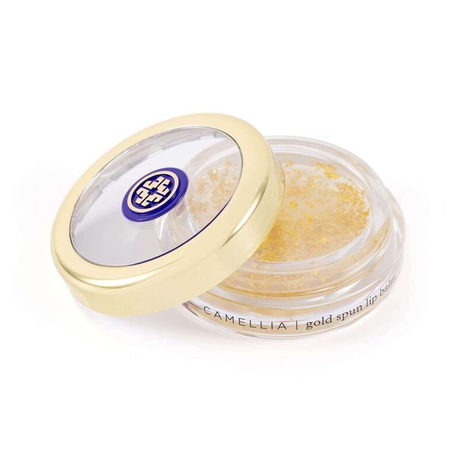 Tatcha Camellia Gold Spun Lip Balm main image with 23K gold shimmer for hydrated lips