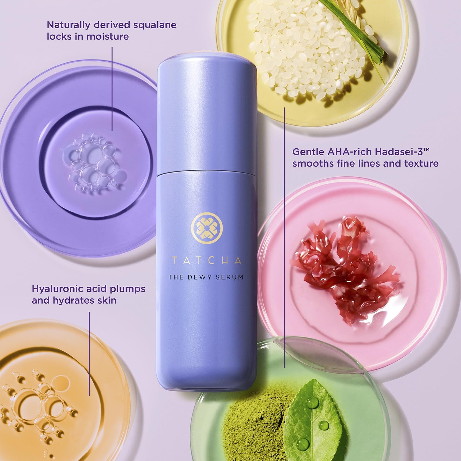 Tatcha The Dewy Serum application step on clean skin.
