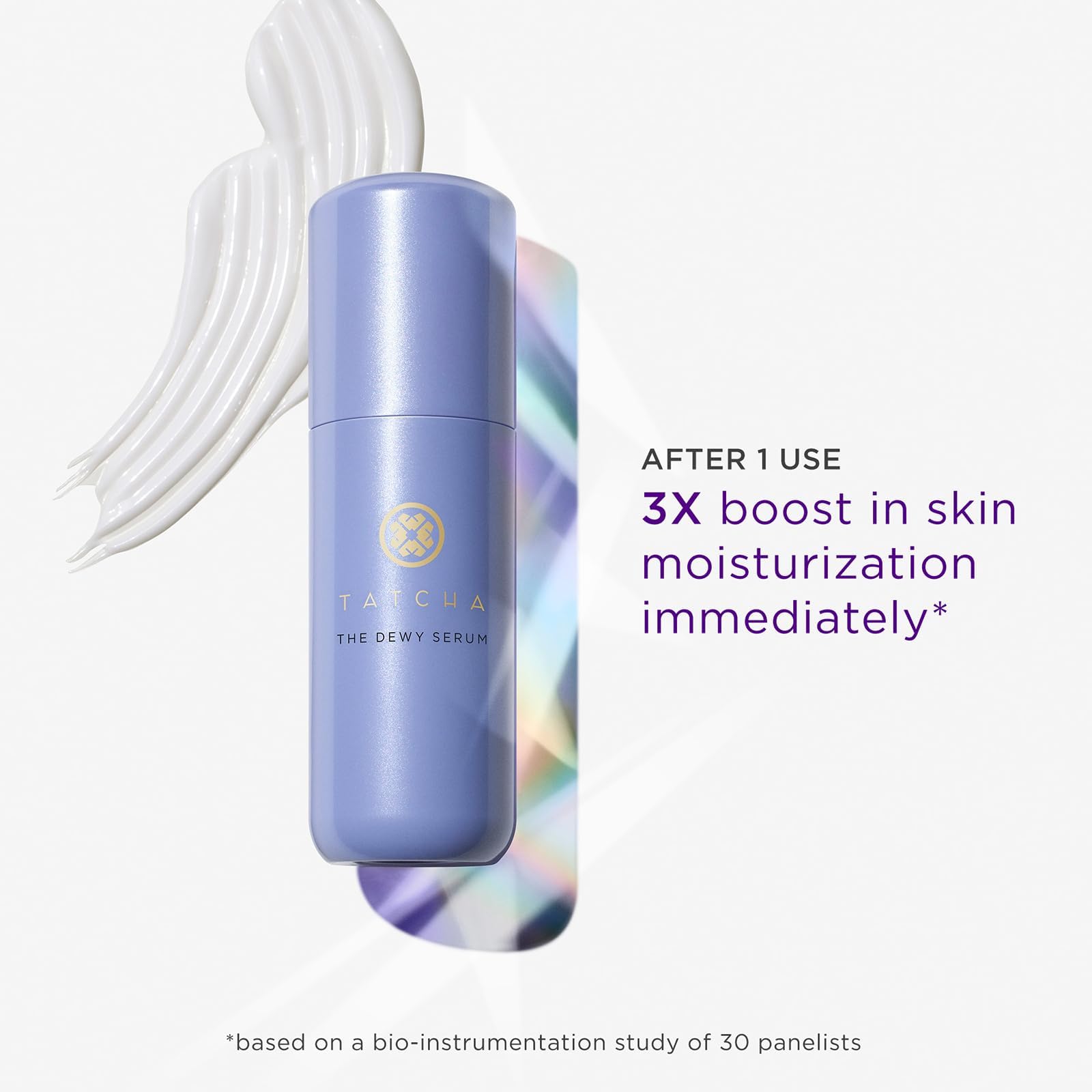 Tatcha The Dewy Serum closeup texture showing silky hydration.
