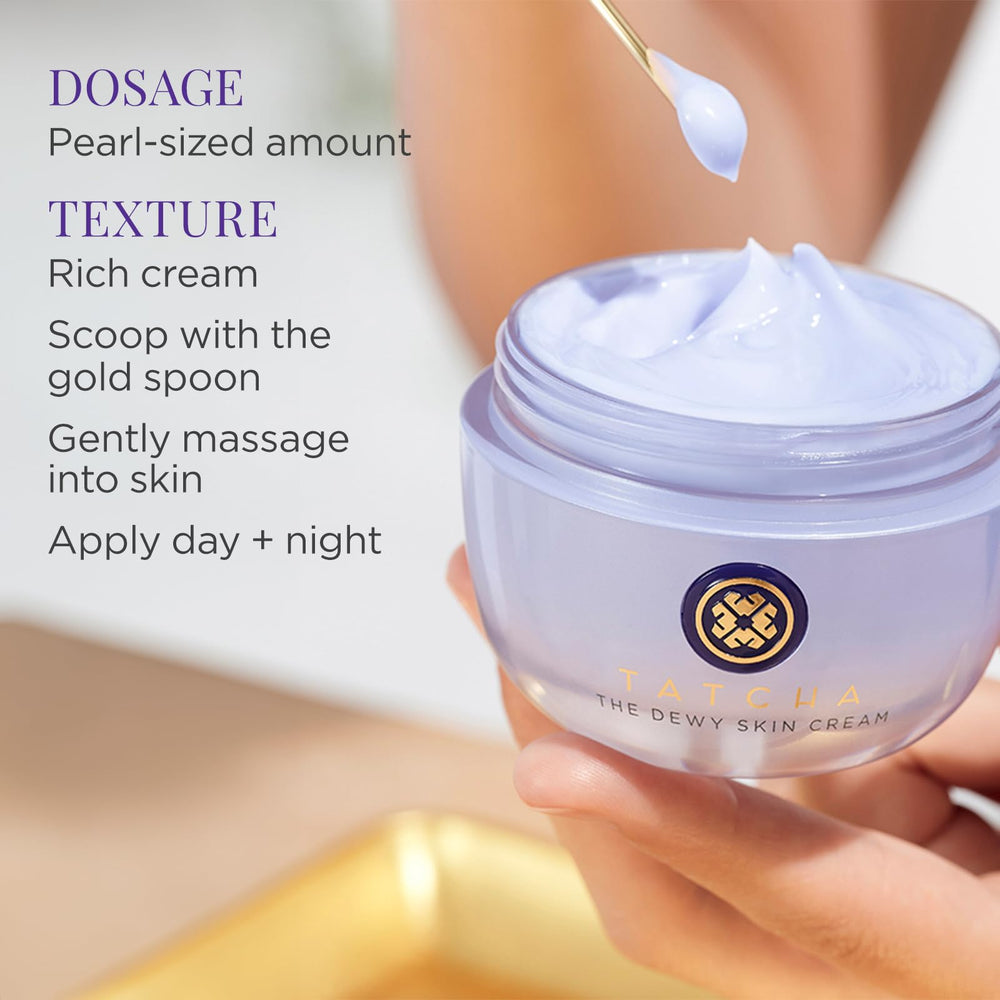 TATCHA Dewy Skin Cream finish after application shows dewy glow