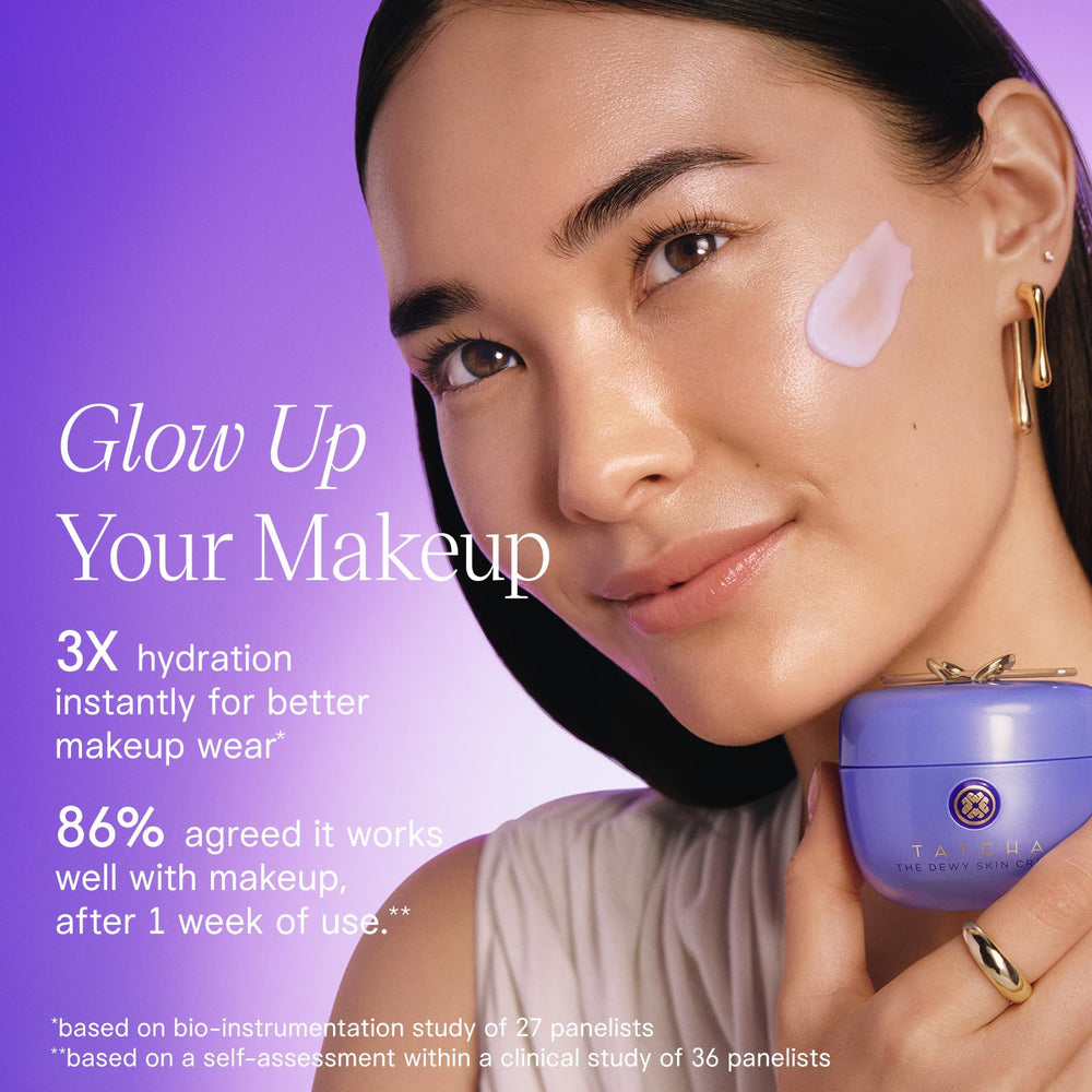 TATCHA Dewy Skin Cream on nightstand ready for evening hydration