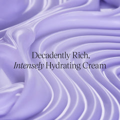 The Dewy Skin Cream texture close-up reveals rich, velvety finish.