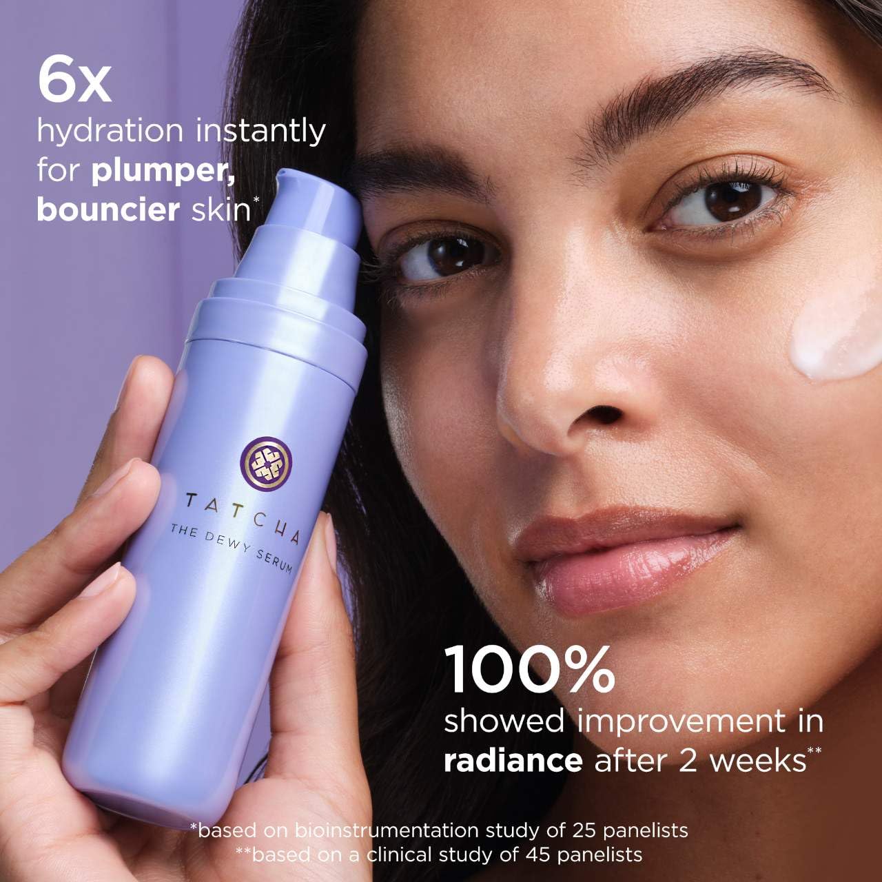 Tatcha Hyaluronic acid boost for deeper hydration in skin.