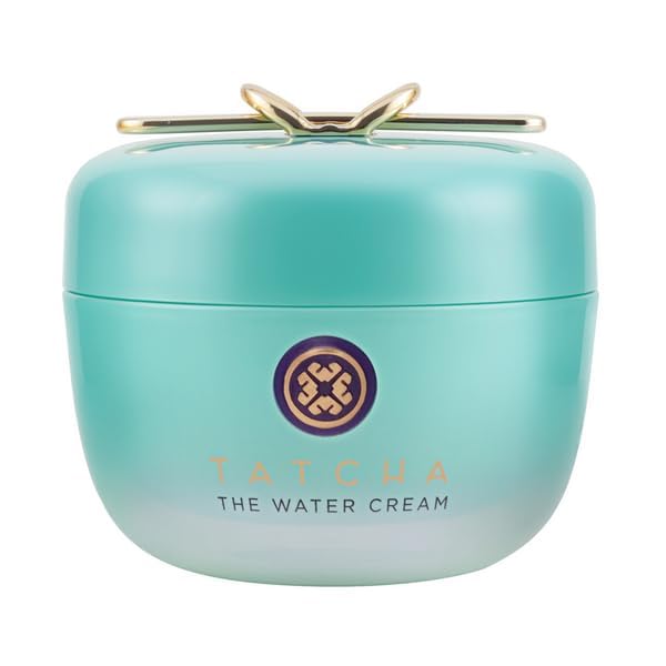 TATCHA Jumbo Water Cream bottle showing oil-free hydration for balanced skin.