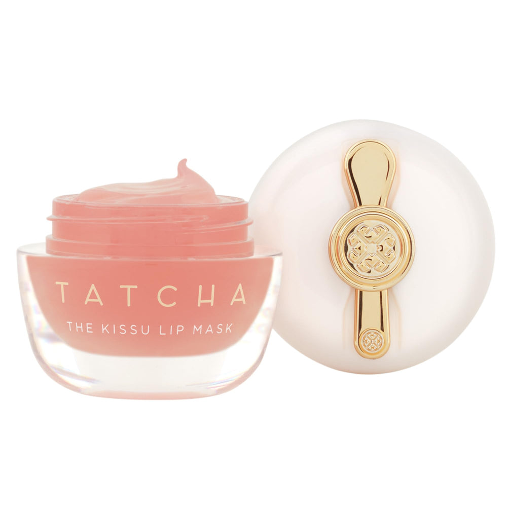 TATCHA Kissu Lip Mask jar closeup showing rich hydration.