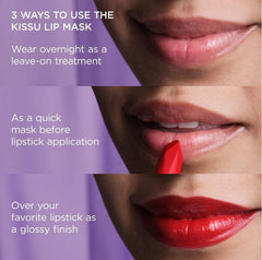 TATCHA Kissu Lip Mask spread on lips with smooth coverage.