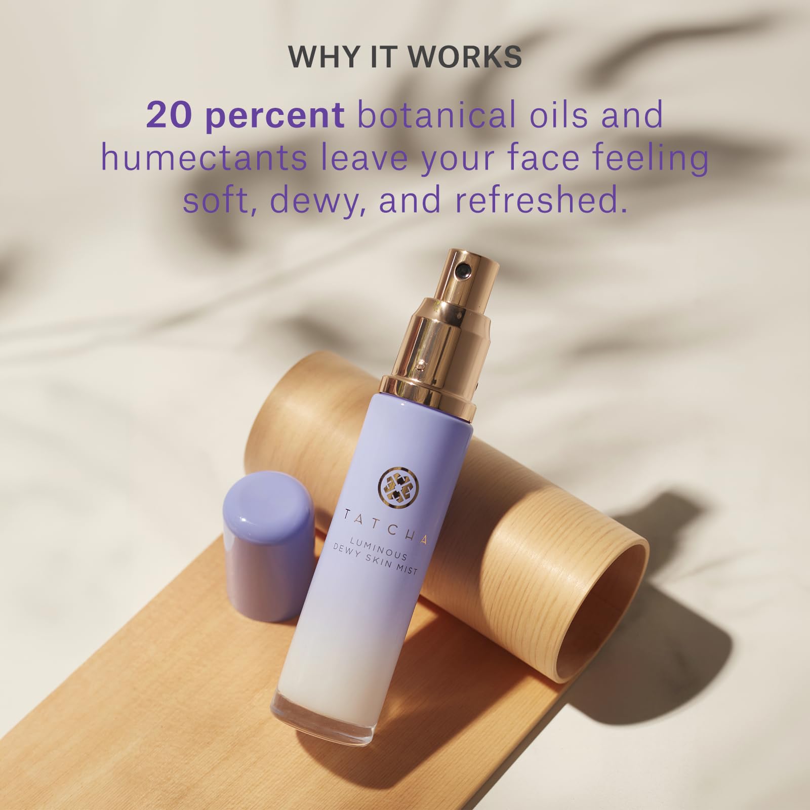 Tatcha Luminous Dewy Skin Mist used over makeup for subtle refresh.
