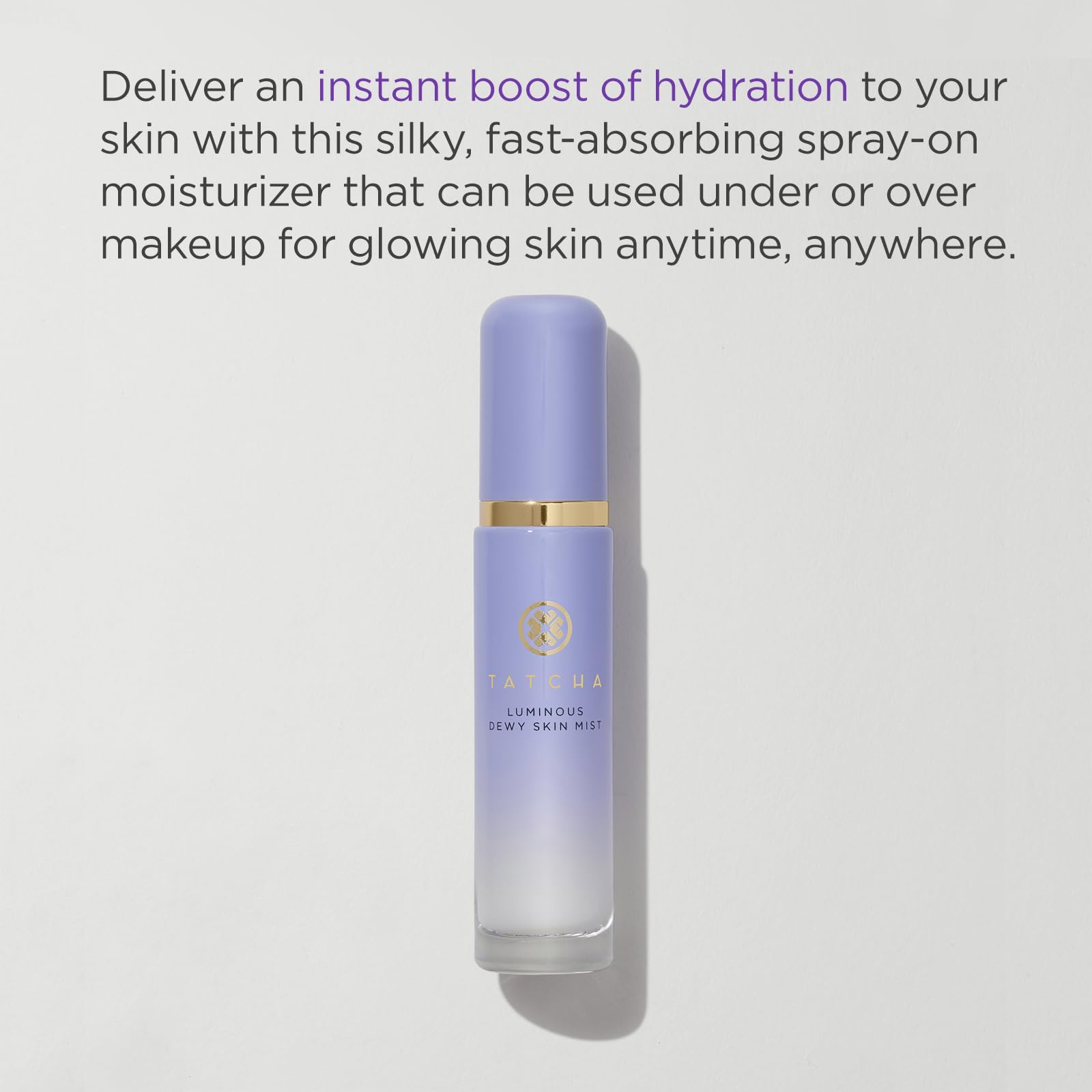 Tatcha Luminous Dewy Skin Mist used under makeup for smoother skin.