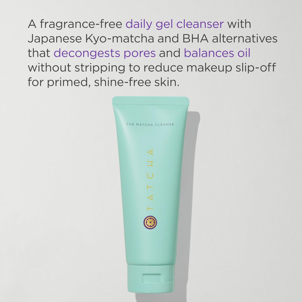 TATCHA The Matcha Cleanse muestra textura gel visible para poros limpios.