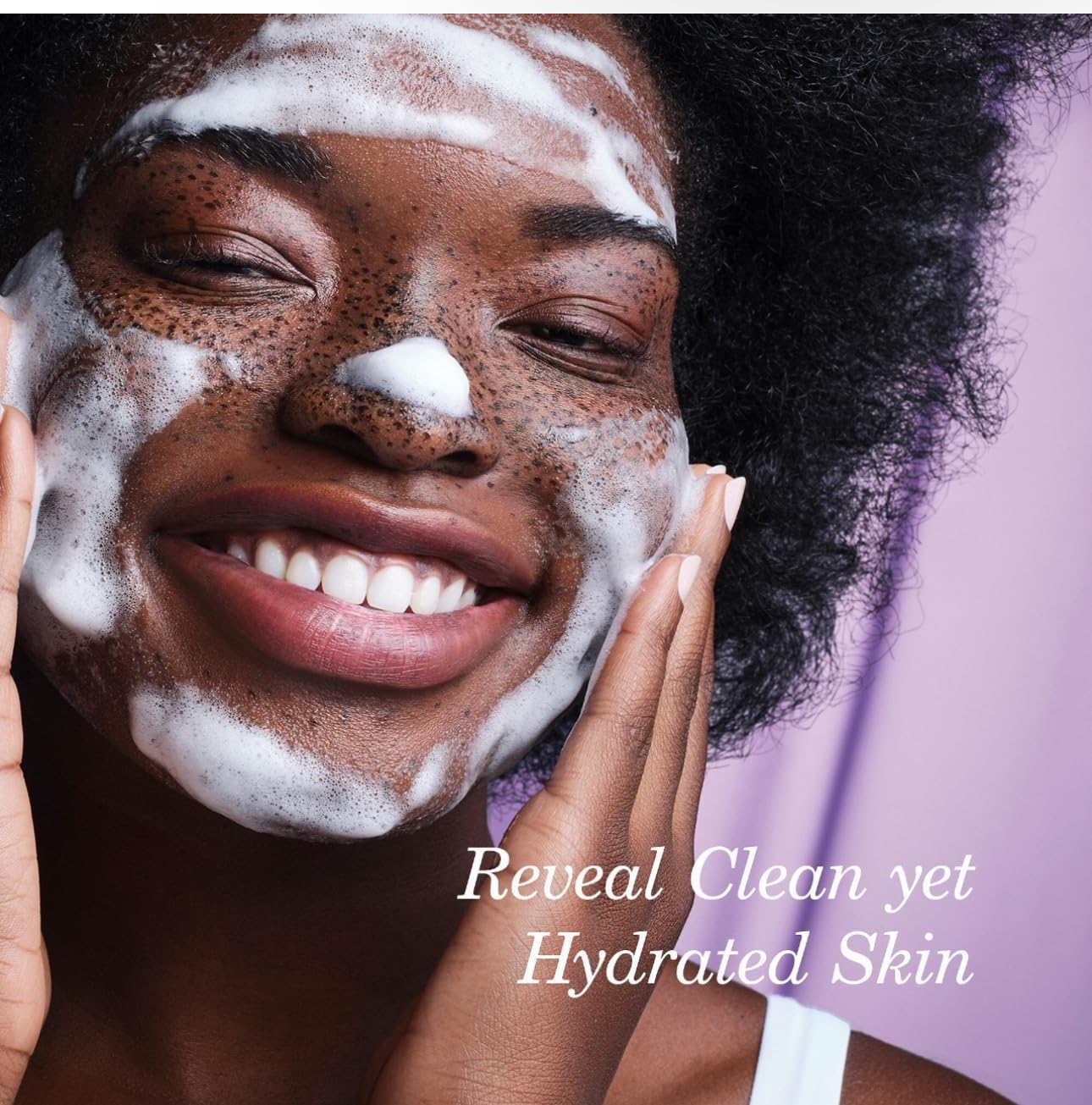 TATCHA Rice Wash hydration with hyaluronic acid, plumps skin during cleansing.