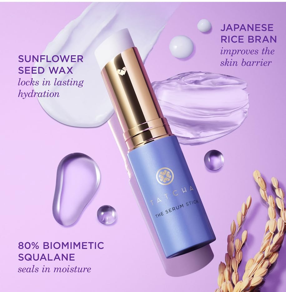 TATCHA The Serum Stick refreshes makeup and smooths dry spots throughout the day.