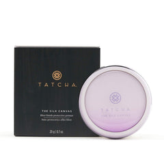 Tatcha Silk Canvas primer jar front view for velvety base and smooth makeup.