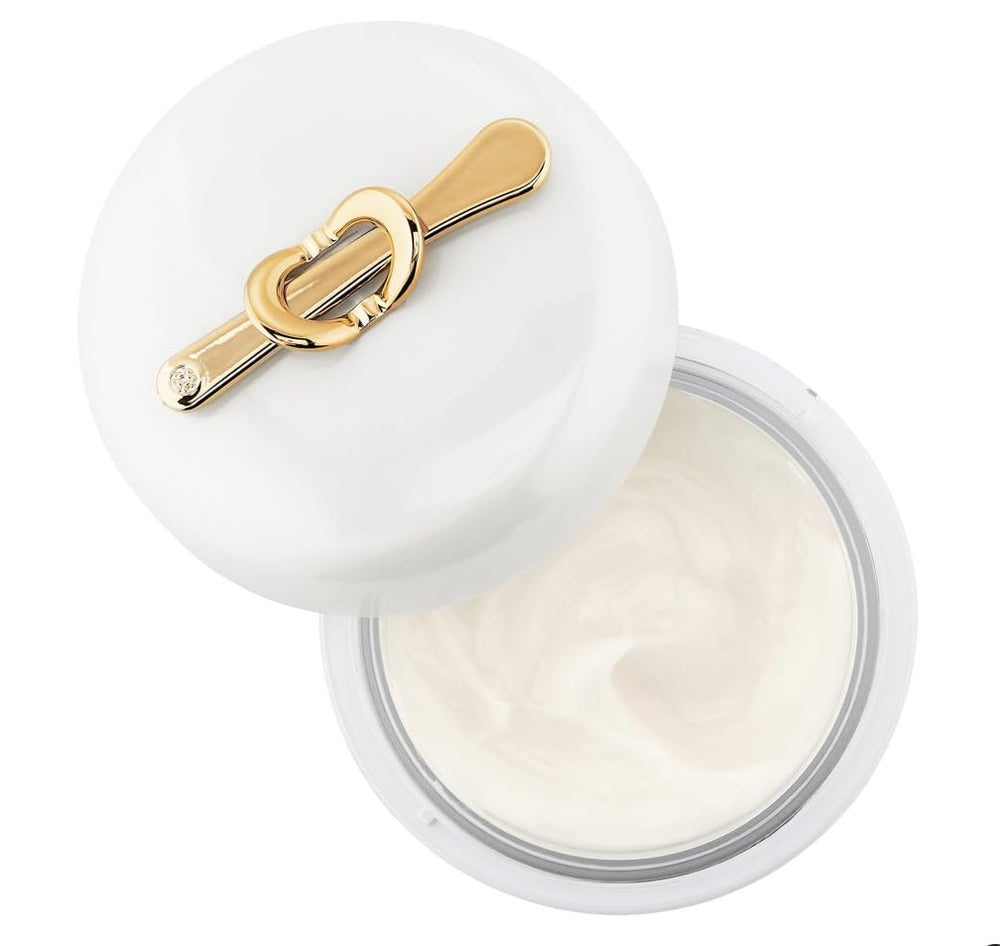 TATCHA Silk Cream bottle with pump highlighting hydration veil.