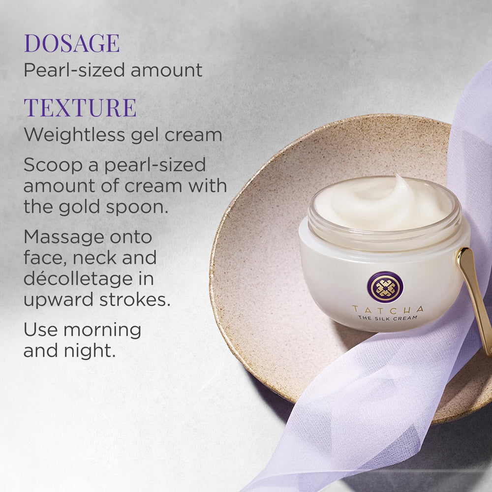 TATCHA Silk Cream swatch on hand shows silk-like glow.