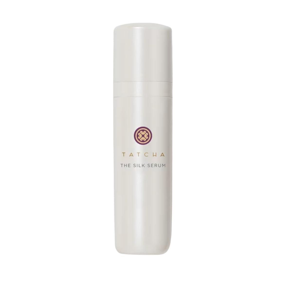 Tatcha Silk Serum bottle pour shows even application and wrinkle smoothing potential